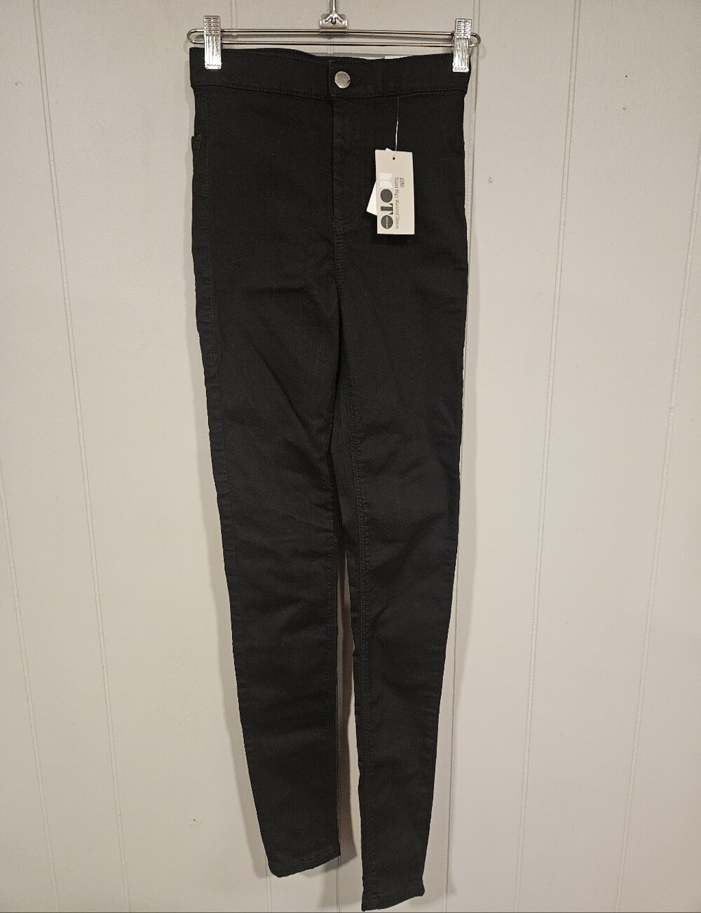 Topshop Moto Joni Jeans Super High Waisted Skinny Size W25 Black Stretch NWT